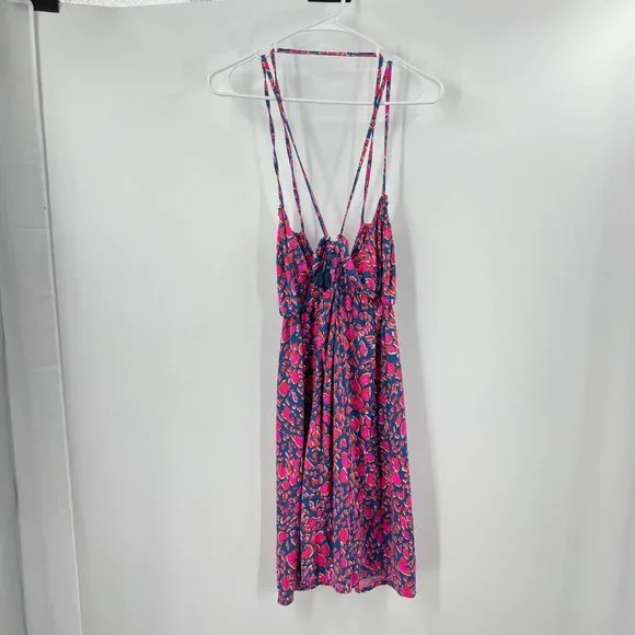 Maaji Dress Pink Blue Red Fragrant And Celebratory Giacinta Tassels Mini Size L - Picture 6 of 6